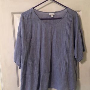 J Jill “Pure Jill” mottled blue linen tunic M